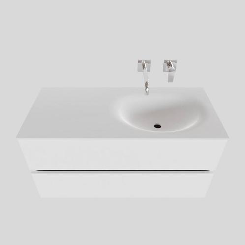 Badkamermeubel Solid Surface BWS Stockholm 100x46 cm Rechts, Doe-het-zelf en Verbouw, Sanitair, Bad, Nieuw, Ophalen of Verzenden