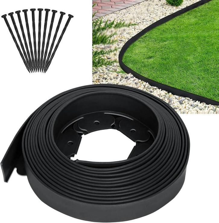 Borderrand - Gazonrand - Tuinrand - 10m - Zwart - LILIIN, Tuin en Terras, Bielzen en Borders, Zo goed als nieuw, Verzenden