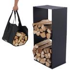 Houtopslag | Brandhoutrek | Houtrek | 40x28x80cm | Staal, Tuin en Terras, Haardhout, Minder dan 3 m³, Verzenden, Overige houtsoorten
