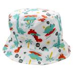 Vissershoedje / Zonnehoedje Baby&Kind - Wit Dinosaurussen Ca, Ophalen of Verzenden, Nieuw