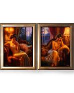 Ksavera - Belle Epoque DS0710 - diptych in gold frame, Nieuw