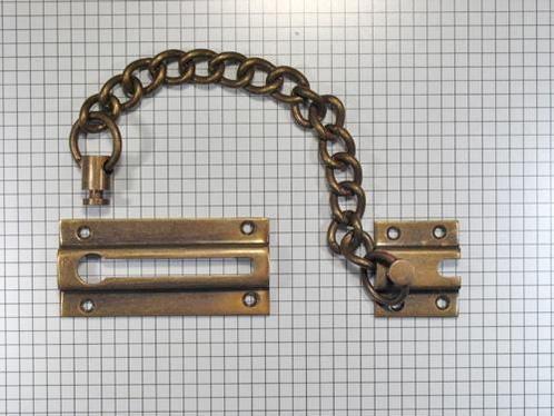 Deurketting, brons antiek, Doe-het-zelf en Verbouw, Hang- en Sluitwerk, Verzenden