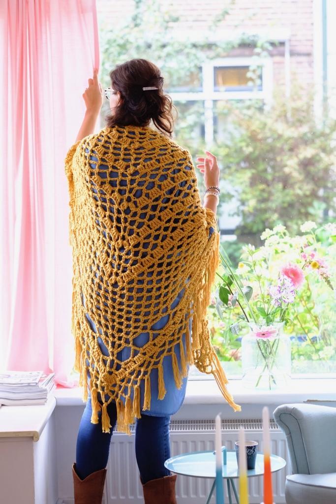 BOHO Omslagdoek Haakpatroon, Hobby en Vrije tijd, Breien en Haken, Breien of Haken, Nieuw, Wol of Garen, Ophalen of Verzenden