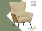 Leren fauteuil Flair Duo - Kenia Walnut en Toledo Kalahari, Eigentijds, Modern, Retro, Romantisch, Nieuw, Ophalen of Verzenden