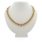 Bicolor gouden gourmet schakel collier | 45 cm (witgoud), Sieraden, Tassen en Uiterlijk, Kettingen, Ophalen of Verzenden, Gebruikt