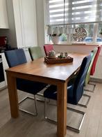 Set van 6 leren eetkamerstoelen met rvs poot, Huis en Inrichting, Stoelen, Ophalen of Verzenden, Nieuw, Leer