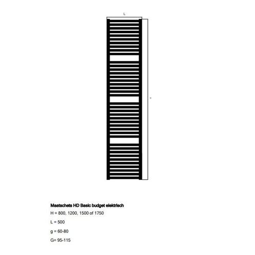 Elek. Radiator HD Heating Basic Budget AB 500 x 1200 mm 600, Doe-het-zelf en Verbouw, Sanitair, Ophalen of Verzenden