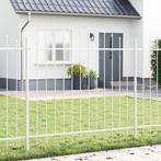 vidaXL Tuinafscheiding met Hoepel Top Wit 3,4x1,25 m staal, Verzenden, Nieuw, IJzer