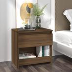 vidaXL Nachtkastje 40x30x39 cm bewerkt hout bruin eikenkleur, Minder dan 45 cm, Verzenden, Nieuw, Minder dan 55 cm