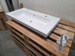 Wastafel 100 x 46 cm polybeton, 2 kraangaten 1 afvoer, Ophalen of Verzenden, Nieuw, Bad