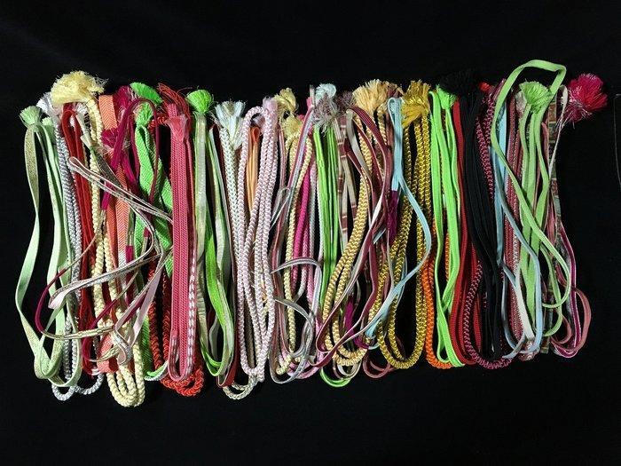 Set of 36 / Japanese Vintage Kimono Obijime Obihimo Code -, Antiek en Kunst, Antiek | Overige Antiek