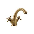 Wastafelmengkraan Sapho Antea 2-knop Uitloop 12 cm Brons, Ophalen of Verzenden, Nieuw, Kraan