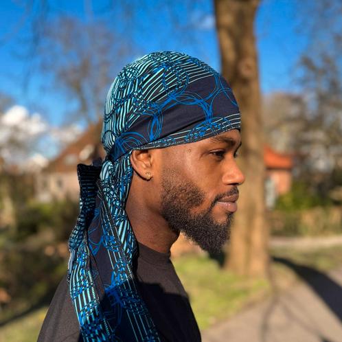 Durag / Du-rag / Do-rag / Bandana - Unisex - Blauw Ring, Kleding | Heren, Hoeden en Petten, Nieuw, Ophalen of Verzenden