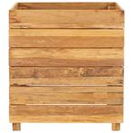 Plantenbak verhoogd 50x40x55 cm gerecycled teakhout en staal, Huis en Inrichting, Verzenden, Nieuw