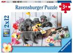 Schattige Haarbolletjes Puzzel (2x12 stukjes) | Ravensburger, Kinderen en Baby's, Speelgoed | Kinderpuzzels, Nieuw, Verzenden