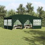 vidaXL Partytent Groen en Wit 600 x 400 x 266 cm Polyester, Tuin en Terras, Partytenten, Verzenden, Nieuw, Partytent