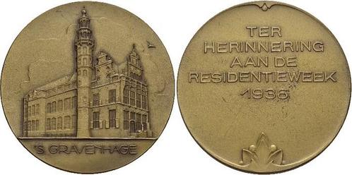 Bronze-medaille 1936 Nederland-s-gravenhage, Stadt, Postzegels en Munten, Penningen en Medailles, Verzenden