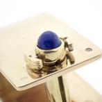 Gouden manchetknopen met Lapis lazuli stenen, Sieraden, Tassen en Uiterlijk, Manchetknopen, Ophalen of Verzenden, Gebruikt, Goud