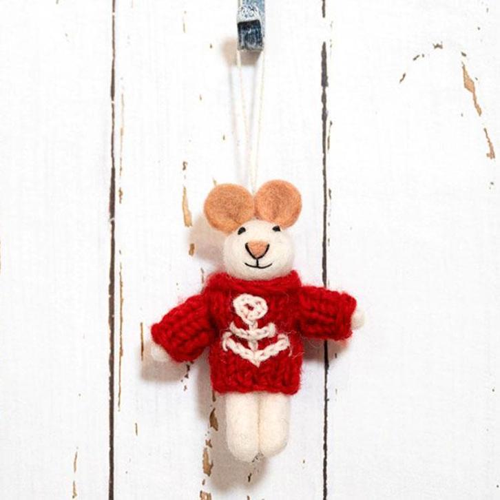 Hanger Wolvilt - Muis Nautisch Schipper - Rode Schipperstrui, Kinderen en Baby's, Kinderkamer | Inrichting en Decoratie, Nieuw