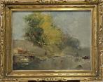 École valencienne (XX), firmado L.Giner - Rive de la rivière
