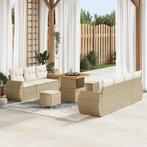 vidaXL 10-delige tuinsalonset met kussens in beige, van poly, Verzenden, Nieuw
