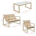 Dallas 4-delige tuinset tafel zitbank 2x stoelen hout en kak, Verzenden, Nieuw
