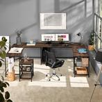 Bureau Hamilton 138x138x75,5cm - Industrieel hout donker, ru, Huis en Inrichting, Bureaus, Verzenden, Nieuw