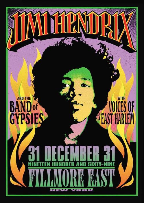 Posters - Poster Hendrix, Jimi - Filmore East, Verzamelen, Muziek, Artiesten en Beroemdheden, Zo goed als nieuw, Verzenden
