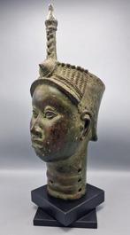 PRACHTIGE BRONZEN OBA HOOFD - beni-edo - Nigeria (Zonder