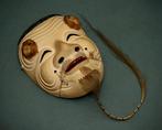 Signed Japan Wooden Noh Mask of OKINA   () - sculptuur