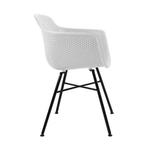 2dekans | Kick Set van 4 Tuinstoelen Indy Wit - Zwart Frame, Huis en Inrichting, Ophalen of Verzenden, Zo goed als nieuw, Wit