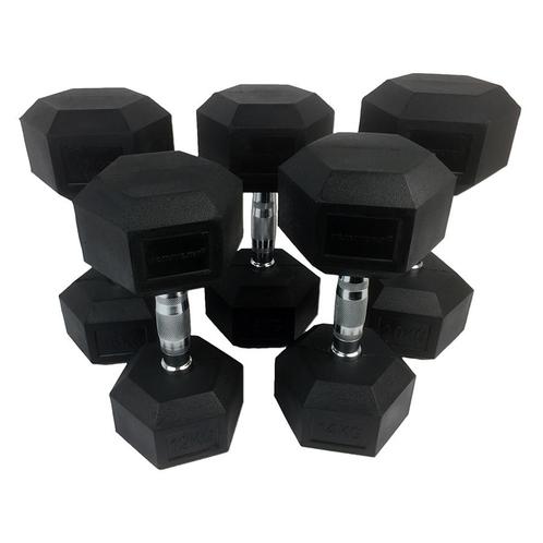 Tunturi Rubber Dumbbell Set | Dumbellset | 12, Sport en Fitness, Fitnessmaterialen, Dumbbell, Nieuw, Verzenden