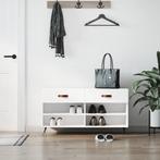 vidaXL Schoenenbank 102x35x55 cm bewerkt hout wit, Huis en Inrichting, Verzenden, Nieuw
