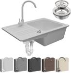 Spoelbak - Wasbak - Keuken - Graniet - 32x19x39 cm - Zilver, Huis en Inrichting, Verzenden, Zo goed als nieuw