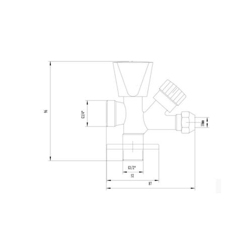 Combinatie kraantje 1/2 x 3/4 x 10mm, Doe-het-zelf en Verbouw, Sanitair, Ophalen of Verzenden