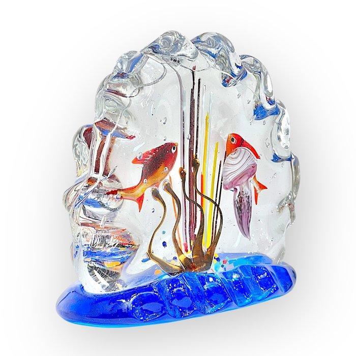 Costantini Murano - sculptuur, Acquario con pesci e medusa -, Antiek en Kunst, Antiek | Glas en Kristal