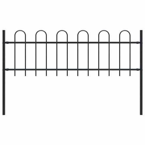 Stalen Tuinhek Zwart 1.8m - Tweedekansje voor jouw tuin!, Tuin en Terras, Tuinhekken en Hekwerk, Nieuw, IJzer, Tuinhek, Ophalen of Verzenden