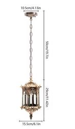 Waterdichte Retro Hanglamp –Bronskleur Brons en Glas Binnen/, Huis en Inrichting, Lampen | Hanglampen, Verzenden, Nieuw