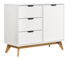 Ladekast Borneo Wit Naturel 80x79x40cm FSC gecertificeerd, Huis en Inrichting, Verzenden, Nieuw