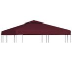 vidaXL Prieeldak 2-laags 3x3m 310 g/m² bordeaux, Tuin en Terras, Verzenden, Nieuw