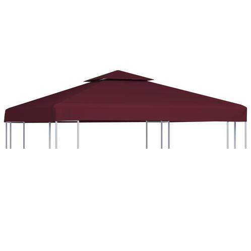 vidaXL Prieeldak 2-laags 3x3m 310 g/m² bordeaux, Tuin en Terras, Partytenten, Nieuw, Verzenden