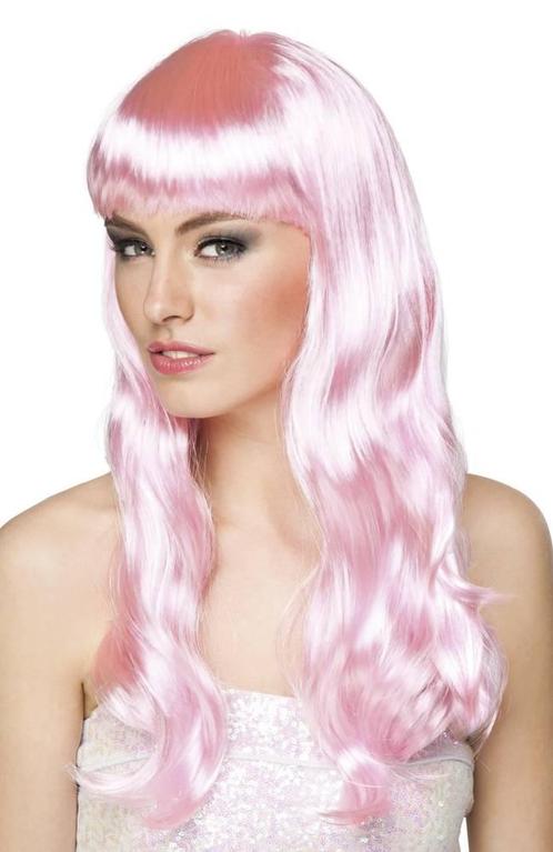 Pruik chique licht roze, Kleding | Dames, Carnavalskleding en Feestkleding, Nieuw, Ophalen of Verzenden