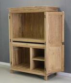 Kleine computerkast 100cm breed van teakhout / Indoteak, Teakhout, Nieuw, Ophalen of Verzenden, 40 tot 80 cm