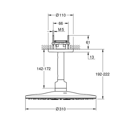 Regendoucheset Grohe Rainshower SmartActive 31 cm met, Doe-het-zelf en Verbouw, Sanitair, Ophalen of Verzenden