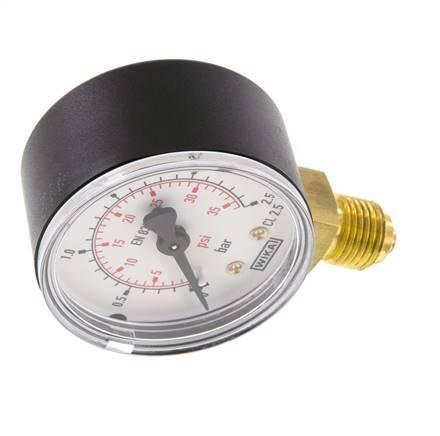 0..2.5 Bar Manometer Onderaansluiting Kunststof/Messing 50, Doe-het-zelf en Verbouw, Overige Doe-het-zelf en Verbouw, Nieuw, Verzenden