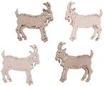 Houten Strooihoutjes Geiten 2x2 cm zakje 24 stuks, Hobby en Vrije tijd, Knutselen, Ophalen of Verzenden, Nieuw