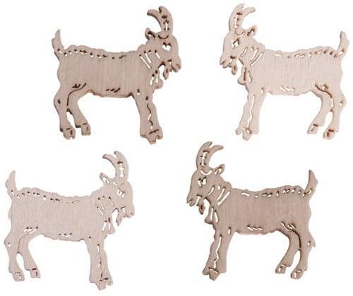 Houten Strooihoutjes Geiten 2x2 cm zakje 24 stuks, Hobby en Vrije tijd, Knutselen, Nieuw, Ophalen of Verzenden
