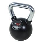 Lifemaxx Rubberen Kettlebell - met Chromen Handvat - 20, Sport en Fitness, Fitnessmaterialen, Nieuw, Verzenden