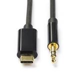 USB C naar jack 3.5 mm kabel - Roline - 3 meter, Nieuw, Verzenden