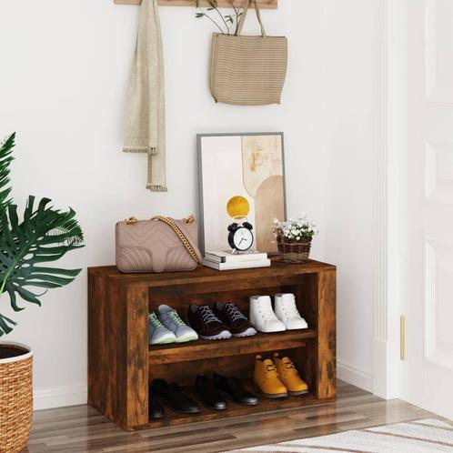 vidaXL Schoenenrek 75x35x45 cm bewerkt hout gerookt, Huis en Inrichting, Kasten | Schoenenrekken, Nieuw, Verzenden